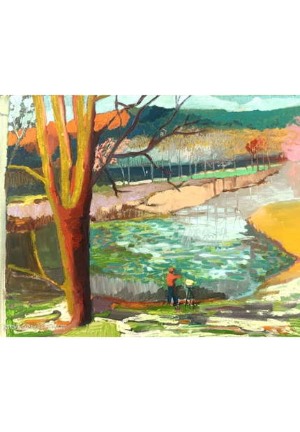 Painter Painting at Bass Lake October 2023 Painting